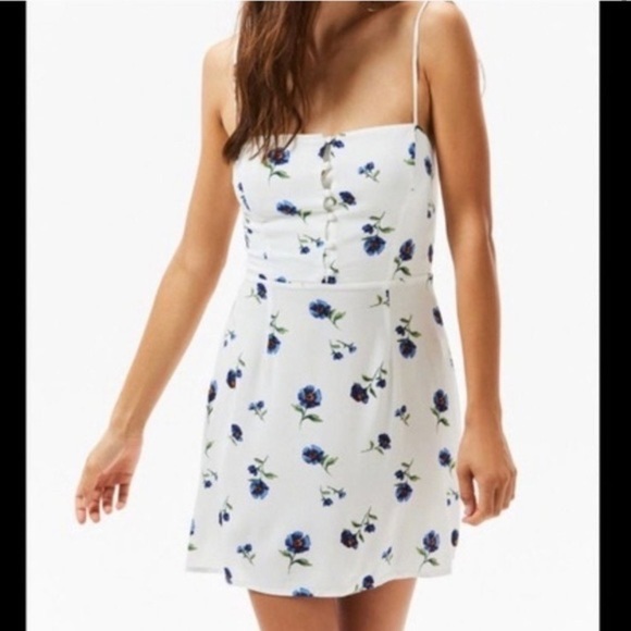 Lottie Moss Women’s White Floral Print Double Tie Mini Dress Size M - Picture 1 of 16